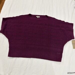 Frye And Co. Purple Knit Sweater Short Dolman Sleeve, Women's Medium/Large Nwt